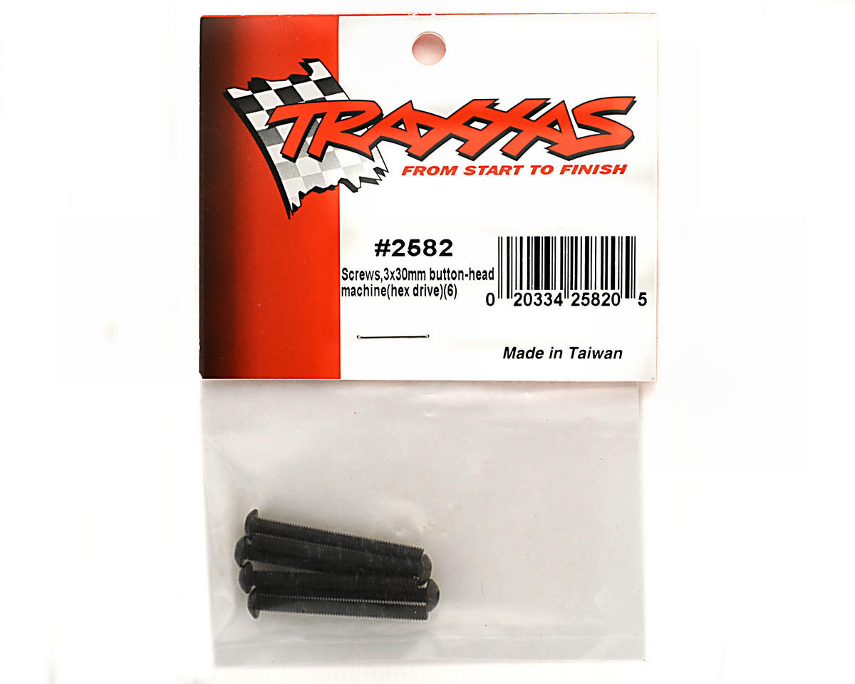 3x30mm Button Head Machine Screws (6)