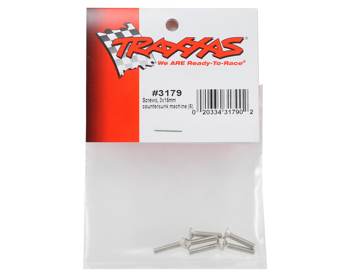 3x15mm Flat Head Machine Screw (6)