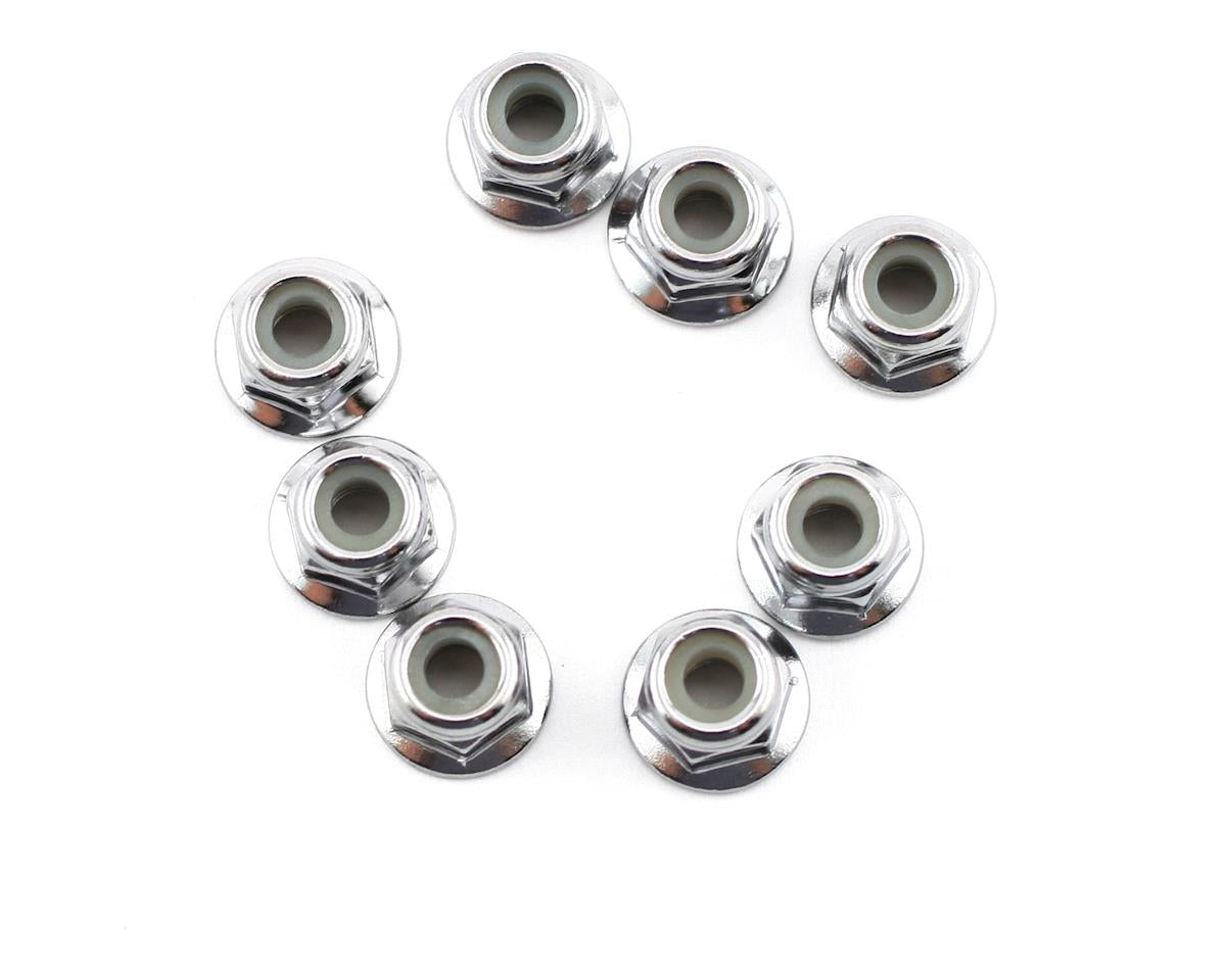 4mm Steel Flanged Serrated Nylon Locknut (8)