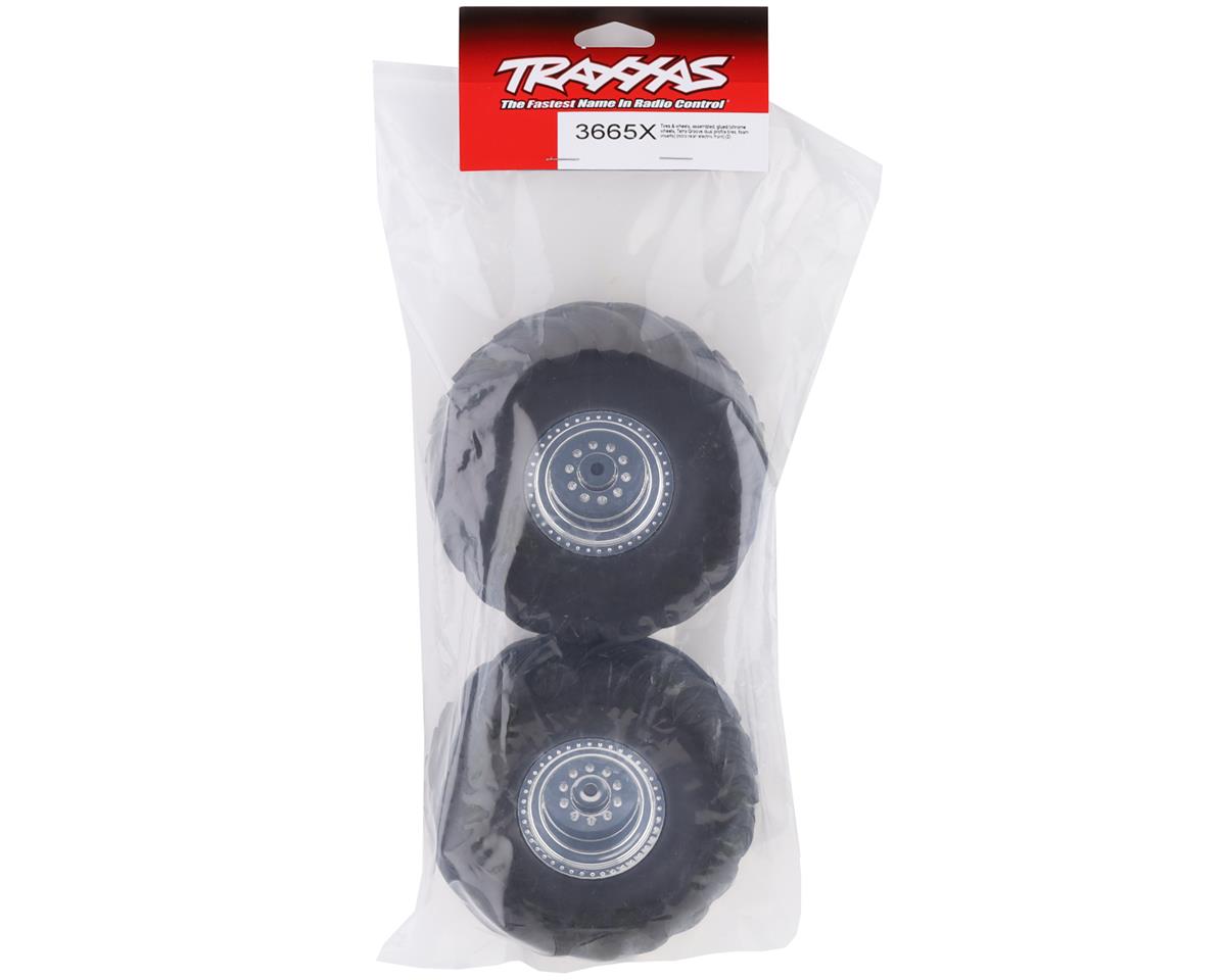 Monster Jam Replica Pre-Mounted Front Tires (2) (Silver)