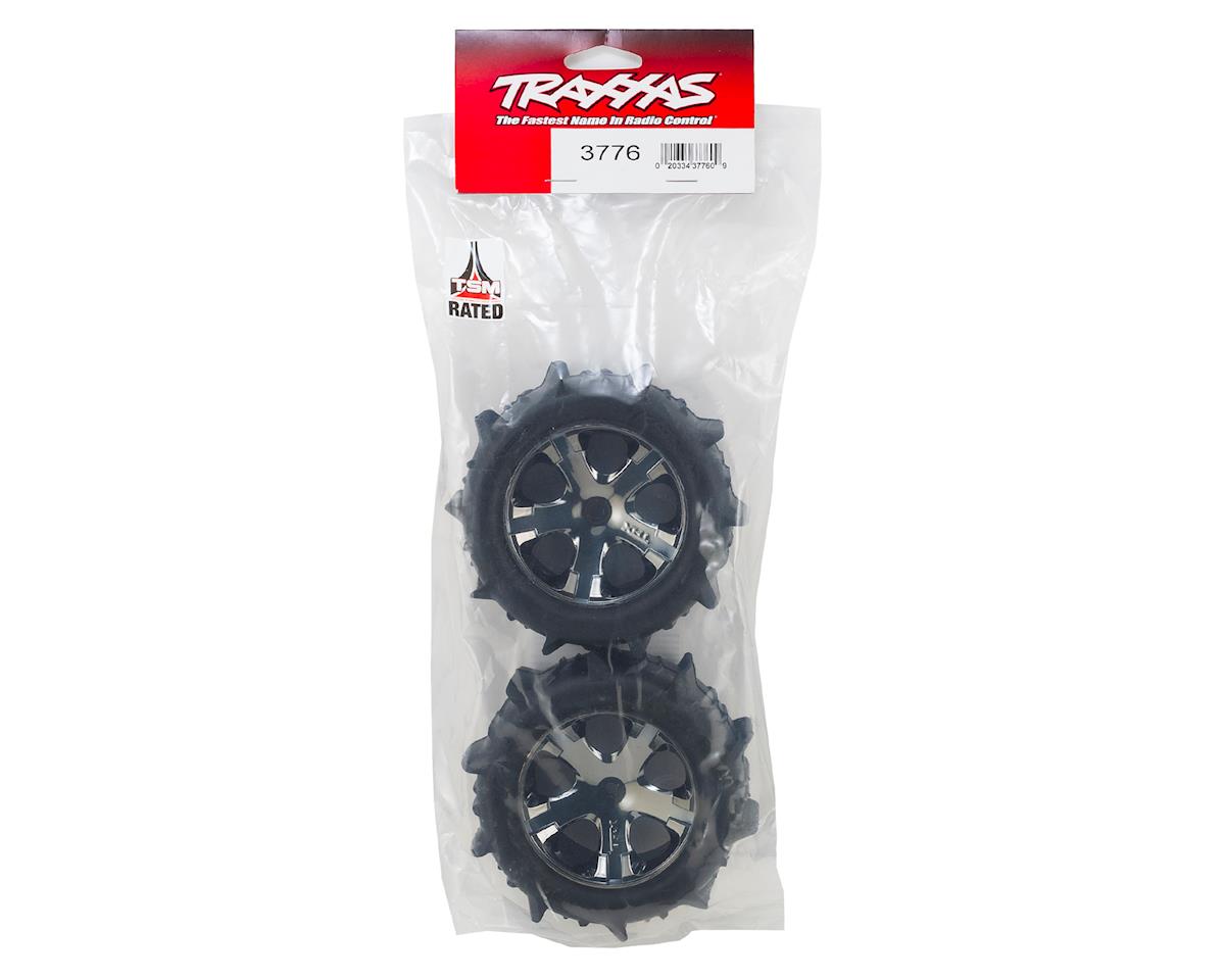 2.8" Pre-Mounted Paddle Tires w/All-Star Nitro Rear Wheels (2) (Black Chrome)