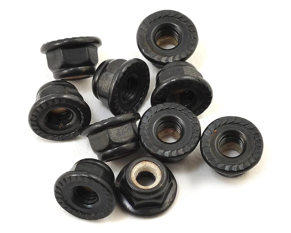 4-Tec 2.0 Serrated Flanged Nylon Locking Nut (Black) (10)
