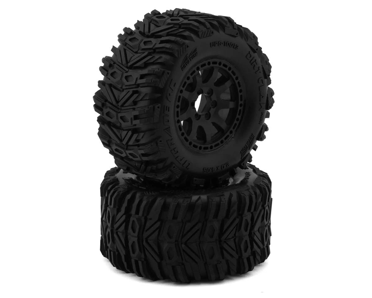 RC Dirt Claw 2.2" Pre-Mounted BELTED Tires for Traxxas® Mini Maxx® & Mini XRT® (2) w/12mm Narrow, 12mm Wide, & 14mm Hexes