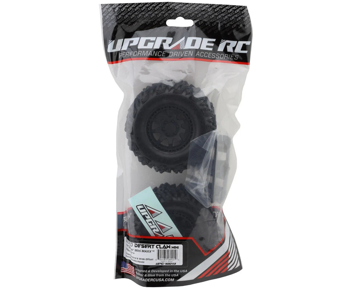 RC Dirt Claw 2.2" Pre-Mounted BELTED Tires for Traxxas® Mini Maxx® & Mini XRT® (2) w/12mm Narrow, 12mm Wide, & 14mm Hexes