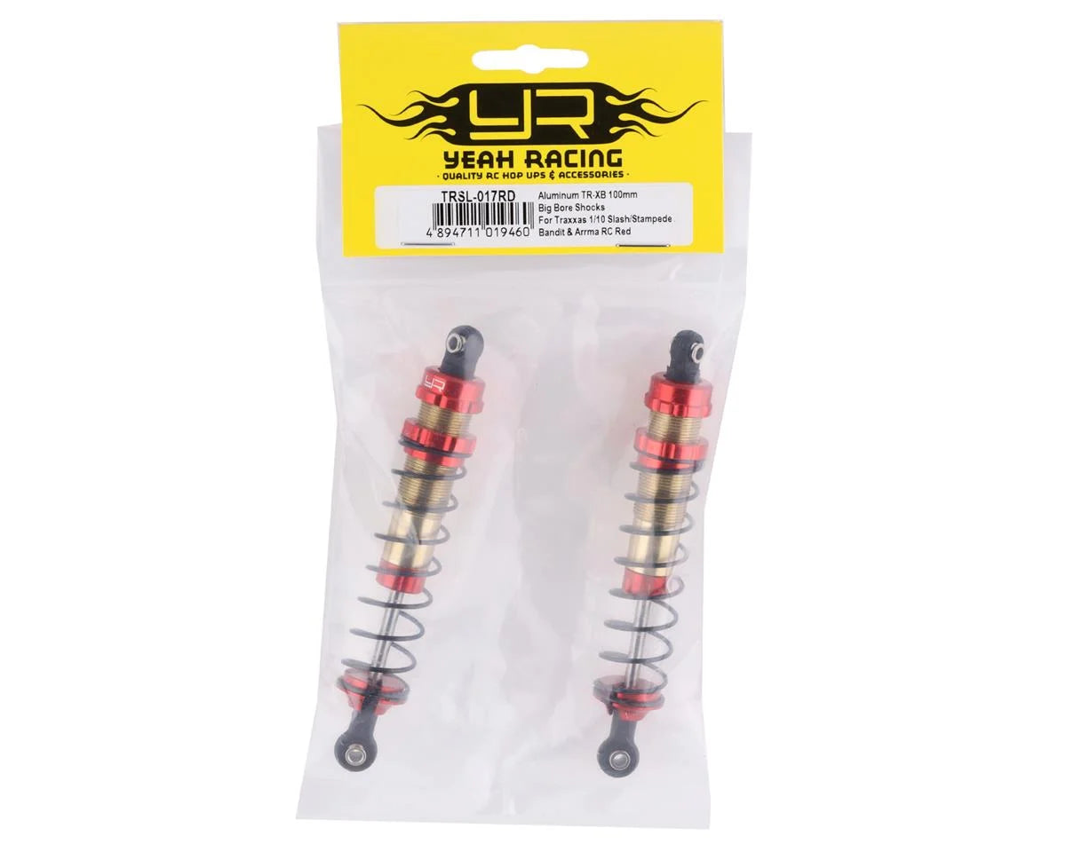 Yeah Racing Aluminum 100mm Big Bore Shocks for Traxxas Slash/Stampede/Bandit (Red) (2)