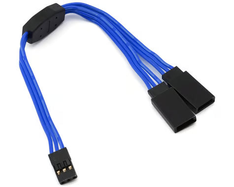 60-Core Y-Harness High Current Servo Extension Lead (Blue) (JR/Futaba Plug) (150mm)