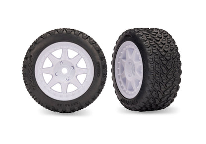 White Rear Mini Rally Wheels with Tires (Soft) (2)