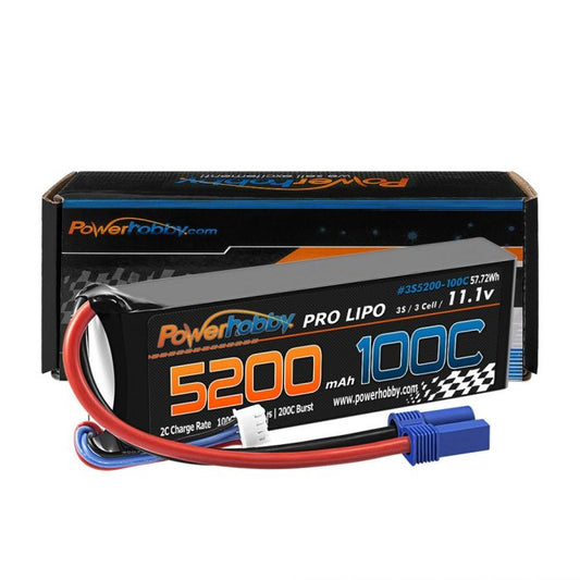 3s 11.V 5200mah 100C - 200C Lipo Battery w EC5 plug
