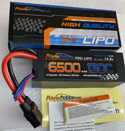 4S 14.8V 6500mah 130c GRAPHENE Lipo Battery w/ QS8 Connector / 8AWG Wire