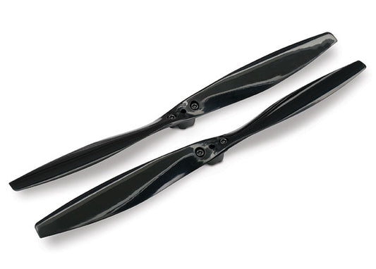 Traxxas Rotor blade set, black (2) (with screws)