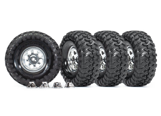 Traxxas TRX-4 Pre-Mounted Canyon Trail 1.9" Crawler Tires w/8-hole Mag Wheels (Chrome) (4)