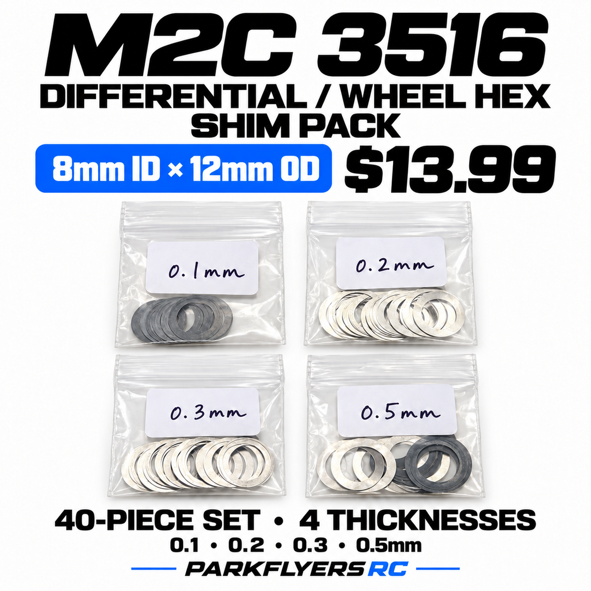 M2C 3516 M8X12 DIFFERENTIAL / WHEEL HEX SHIM PACK