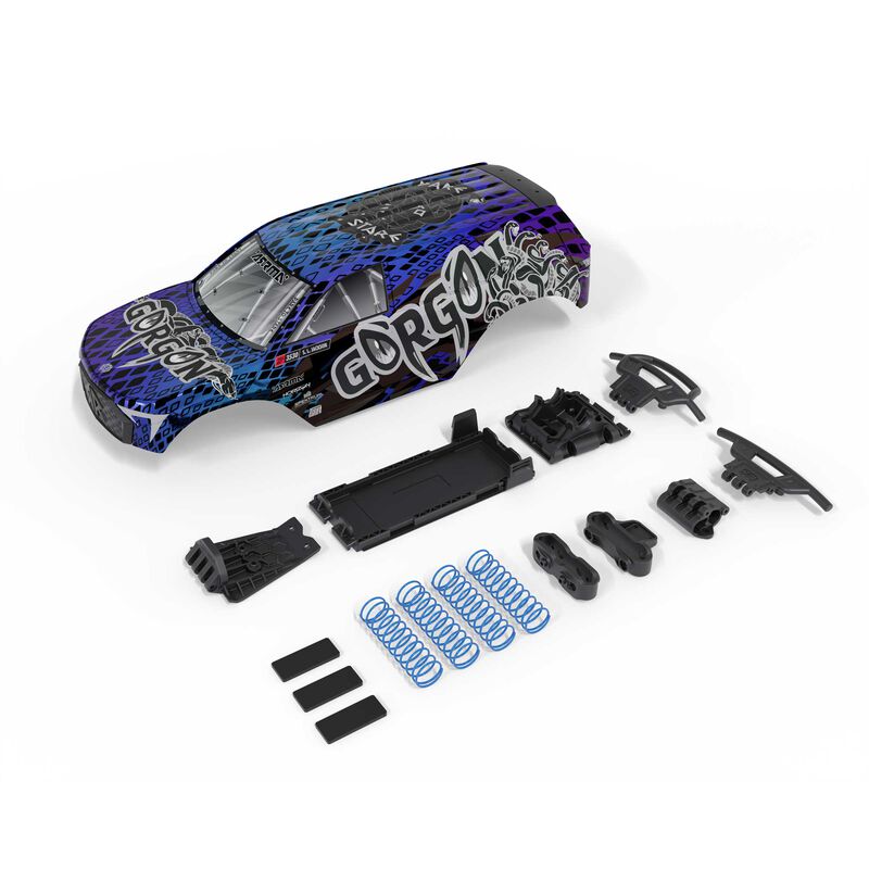 1/10 GORGON Painted Decaled Trimmed Body Set, (Blue/Black)