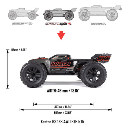 KRATON 6S BLX 4X4 Extreme Bash Speed Monster Truck RTR, Black