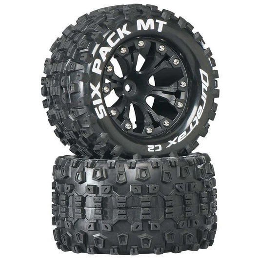 Sixpack MT 2.8" Mounted Nitro Rear Truck Tires (Black) (2) (1/2 Offset)