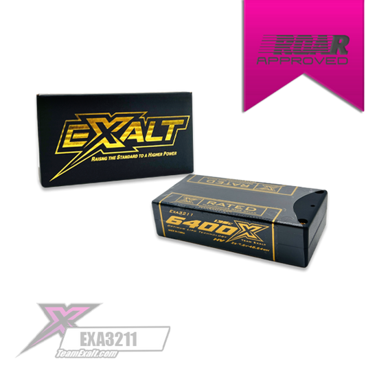 Exalt X-Rated 2S 135C HVX Hardcase Shorty Lipo Battery (7.6V/6400mAh) w/5mm Bullets (EXA3211)