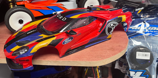 Tamiya Ford GT cover painted & stickered up, will work w/ TT-02 chassis car
