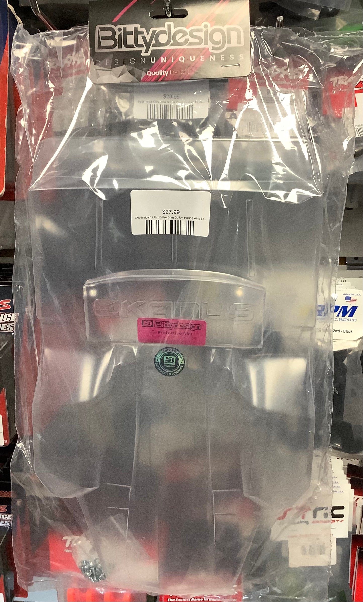Bittydesign EKANUS Pro Drag Outlaw Racing Wing Set (Clear)