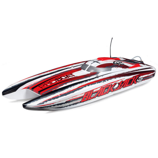Blackjack 42" 8S Brushless Catamaran RTR, White/Red