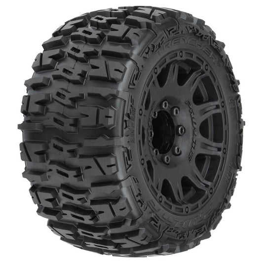 1/8 Trencher LP F/R 3.8" MT Tires Mounted 17mm Black Raid (2)