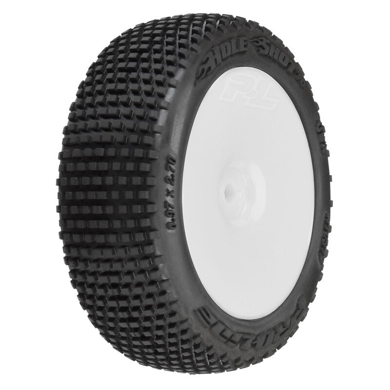 1/14 Hole Shot 3.0 F/R Tire MTD 12mm White Velocity (4): Typhon GROM