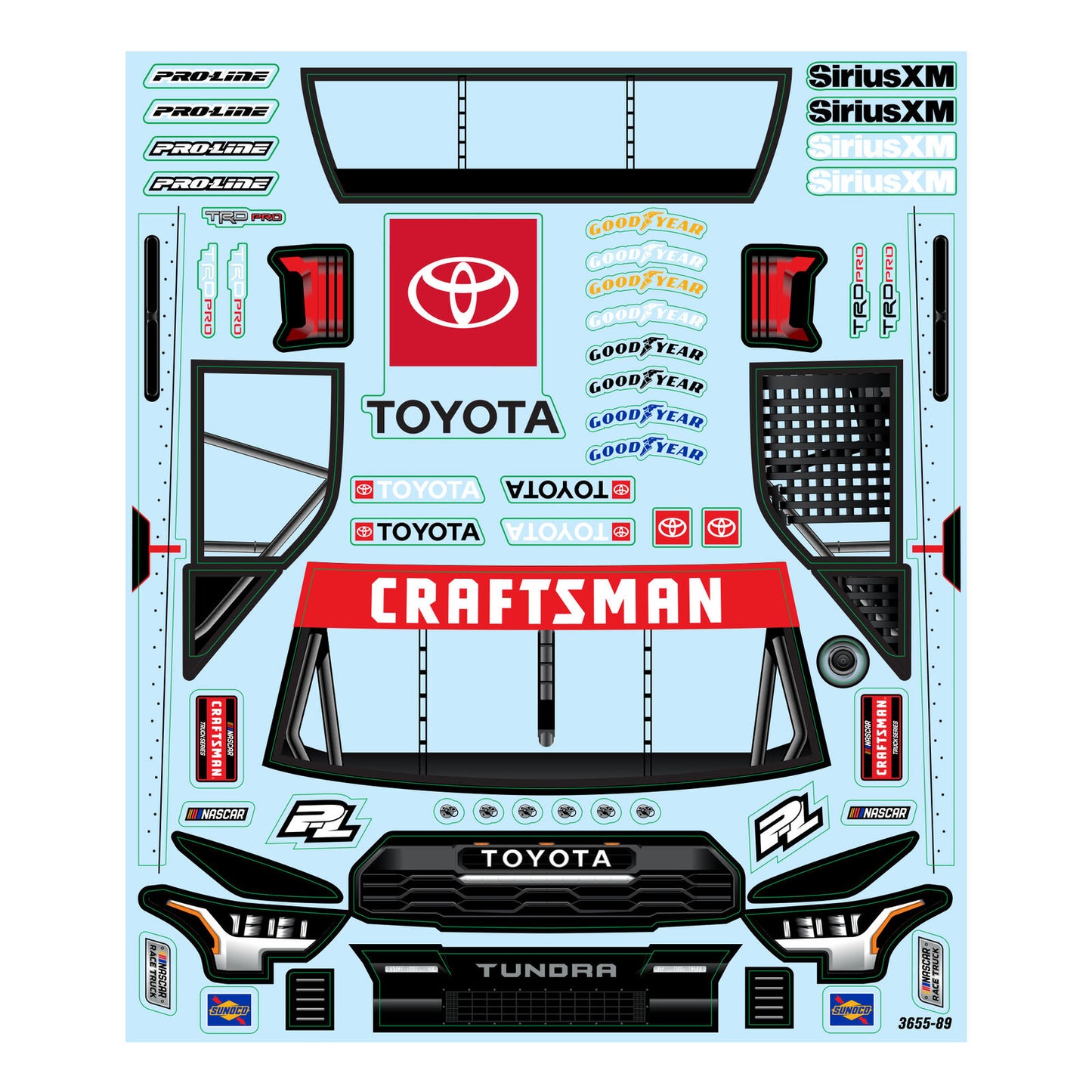 1/12 Pre-Cut 2024 Toyota Tundra Truck Clear Body: Losi NASCAR