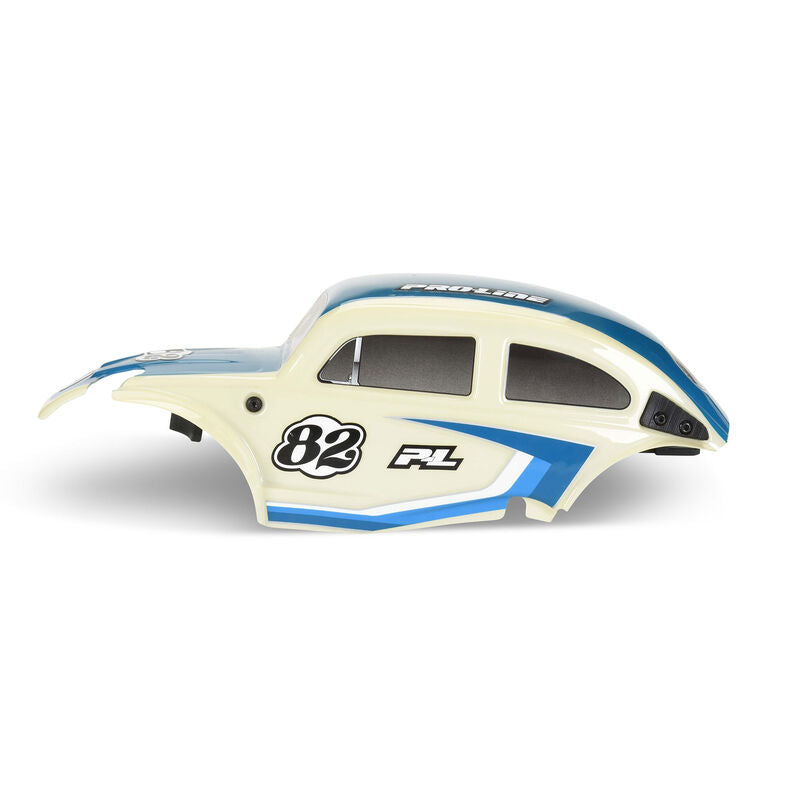 Class 1 VW Bug Race Body Conversion Kit and Flat Iron M/T Tires Mounted 7mm Black Diablo (4) for ARRMA TYPHON GROM