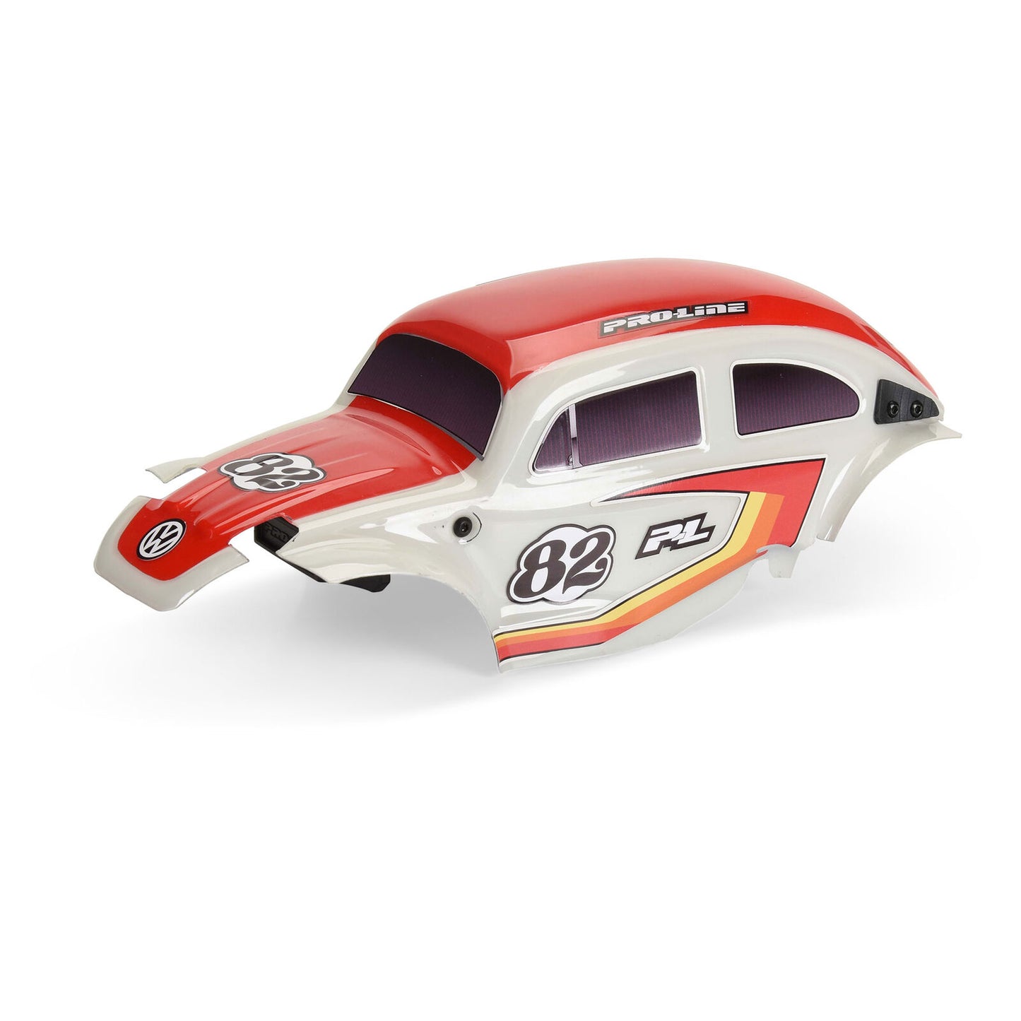 Class 1 VW Bug Race Body Conversion Kit and Flat Iron M/T Tires Mounted 7mm Black Diablo (4) for ARRMA TYPHON GROM