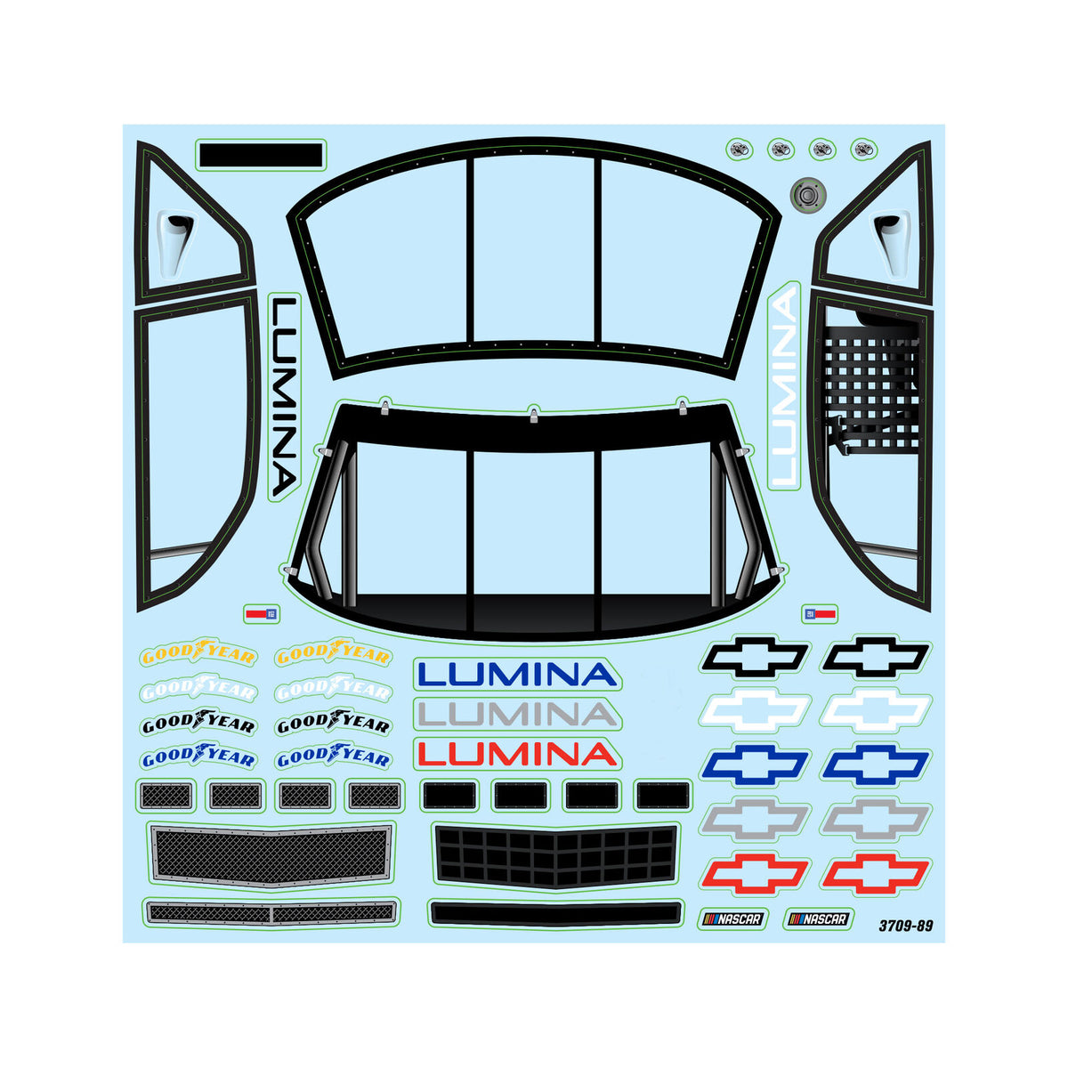 1/12 Pre-Cut 1990 Chevy Lumina Clear Body: Losi NASCAR