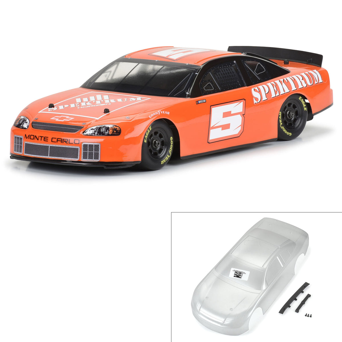 1/12 Pre-Cut 1997 Chevy Monte Carlo Clear Body: Losi NASCAR