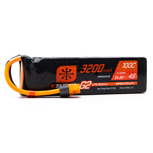 14.8V 3200mAh 4S 100C Smart G2 LiPo Battery: IC31/2 In Stock  14.8V 3200mAh 4S 100C Smart G2 LiPo Battery: IC3