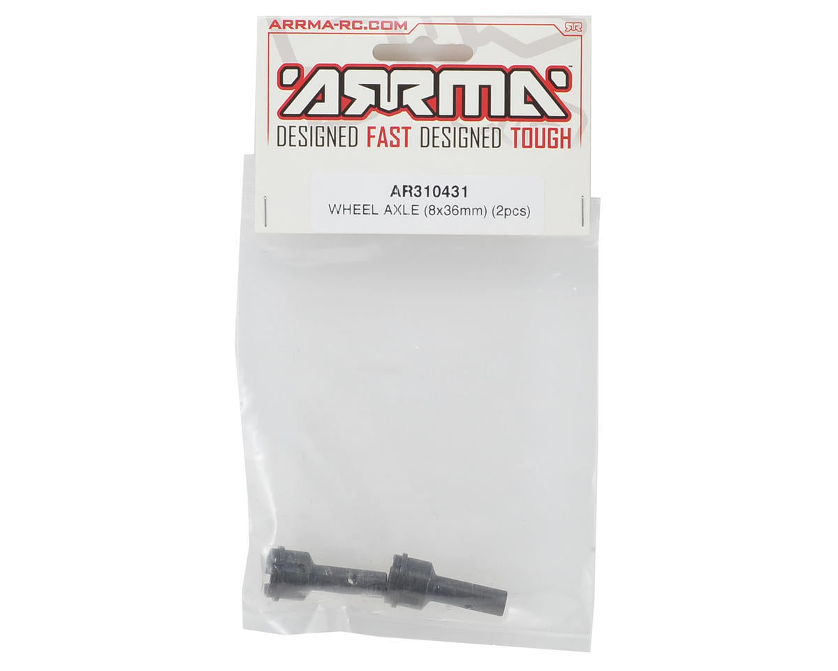 Arrma 8x38mm Wheel Axle (2) 6S Fe/In/Lim/Mo/Se/Ty WHEEL AXL