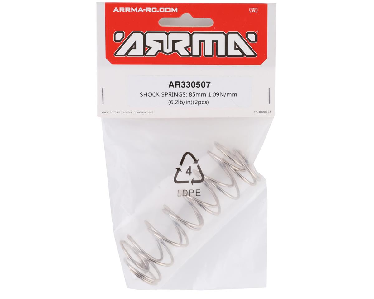 Arrma 85mm 1.09n/mm Shock Spring (6.2lb/in) (2) 6S Front Out,Kr,Not, Springs