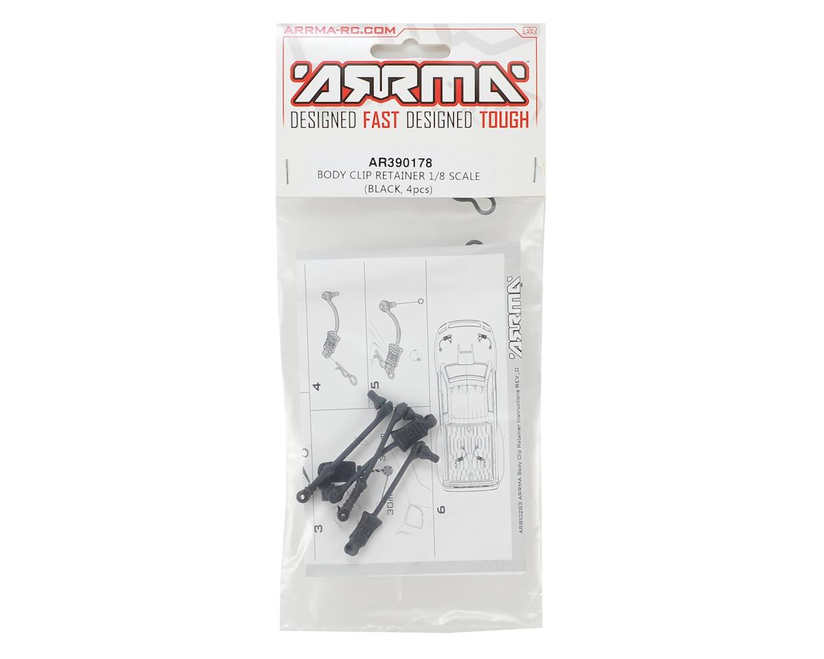 1/8 Body Clips w/Rubber Retainers (Black) (4)