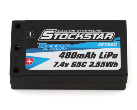 Reedy Stockstar 2S 65C 1/28 Hard Case LiPo (7.4v/480mAh) w/2mm Bullets