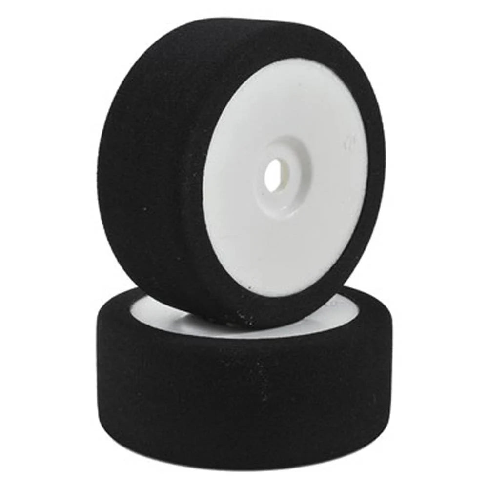 1/8 Double Pink 17mm Hex Mounted GT Foam Tires On White Dish Wheels (2) (BSR)