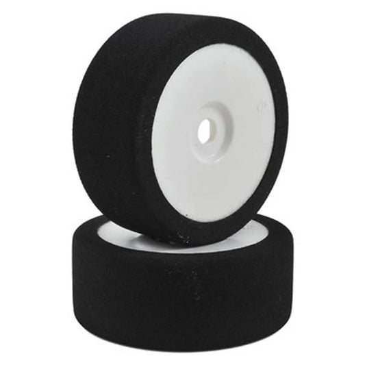 1/8 Double Pink 17mm Hex Mounted GT Foam Tires On White Dish Wheels (2) (BSR)