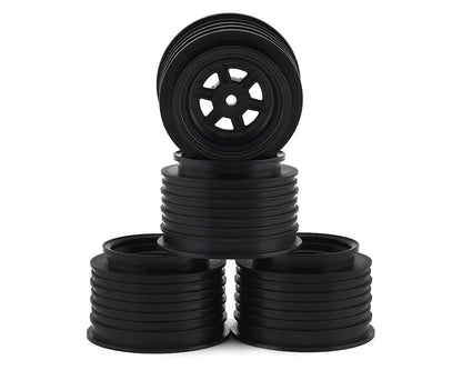 DE Racing Gambler Rear Late Model Wheels (AE/TLR) (Black) w/12mm Hex