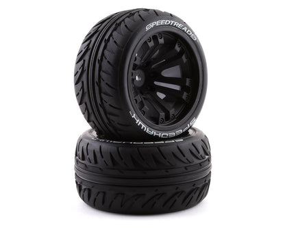 DuraTrax SpeedTreads Speedhawk Pre-Mounted 2.2" Stadium Truck Tires (Black) (2) w/12mm Hex