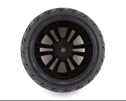 DuraTrax SpeedTreads Speedhawk Pre-Mounted 2.2" Stadium Truck Tires (Black) (2) w/12mm Hex