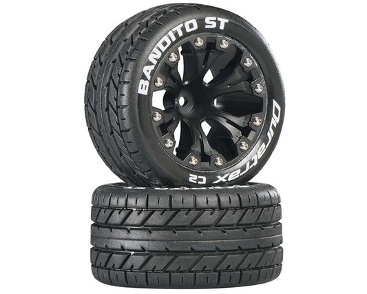 DuraTrax Bandito ST 2.8" Mounted Rear Truck Tires (Black) (2) (1/2 Offset) w/12mm Hex