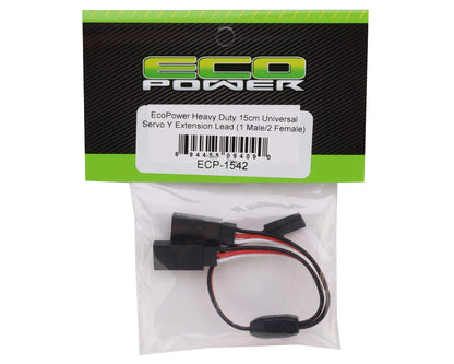 Heavy Duty 15cm Universal Servo Y Extension Lead (1 Male/2 Female)