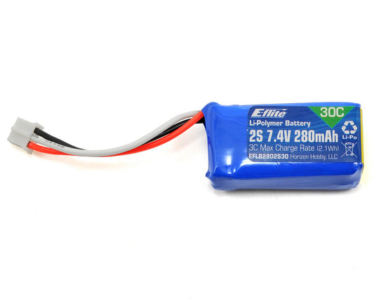 E-flite 2S LiPo Battery 30C (7.4V/280mAh) w/UMX Connector