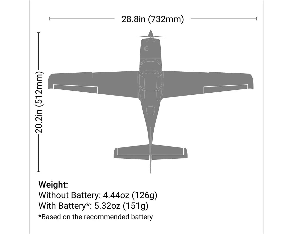 UMX Cirrus SR22T Bind-N-Fly Basic Electric Airplane (732mm) w/AS3X & SAFE Select