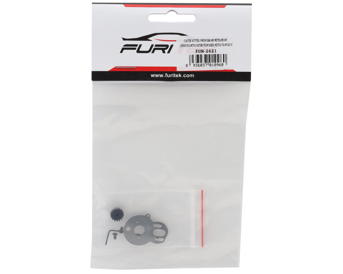 Furitek Micro-B CNC Steel 16T Pinion Gear & Motor Mount
