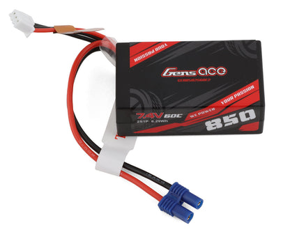 2S LiPo Battery 60C (7.4V/850mAh) w/EC2 Connector (Losi Mini-B)