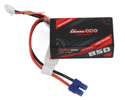 2S LiPo Battery 60C (7.4V/850mAh) w/EC2 Connector (Losi Mini-B)