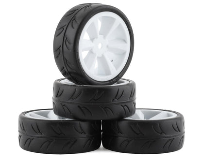 USGT Pre-Mounted GT Rubber Tires w/GT Wheel (White) (4) w/12mm Hex