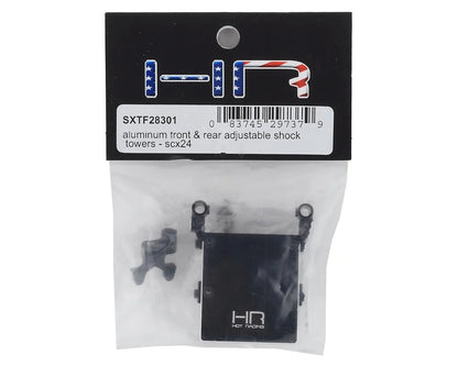 Axial SCX24 Aluminum Front & Rear Adjustable Shock Towers (Black)