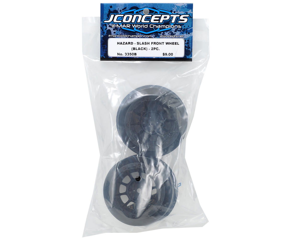 12mm Hex Hazard Short Course Wheels (Black) (2) for Traxxas Slash Front